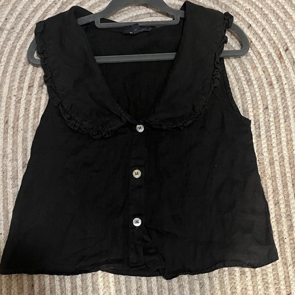 Grade and Gather Peter Pan Collar Linen Button Down flowy tank size m - Picture 1 of 4